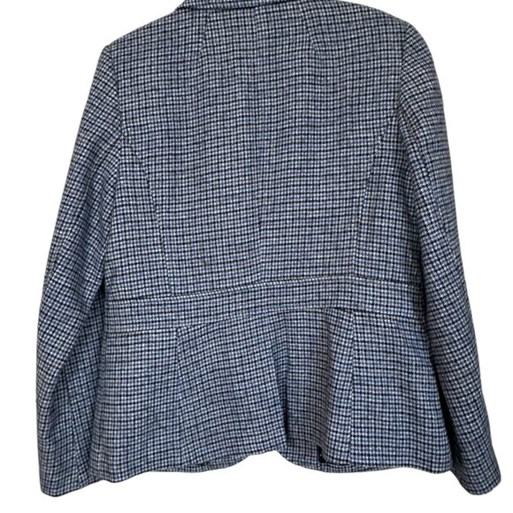 Talbots Aberdeen dark blue, light blue, gray houndstooth wool jacket lined Sz10 - Picture 3 of 9